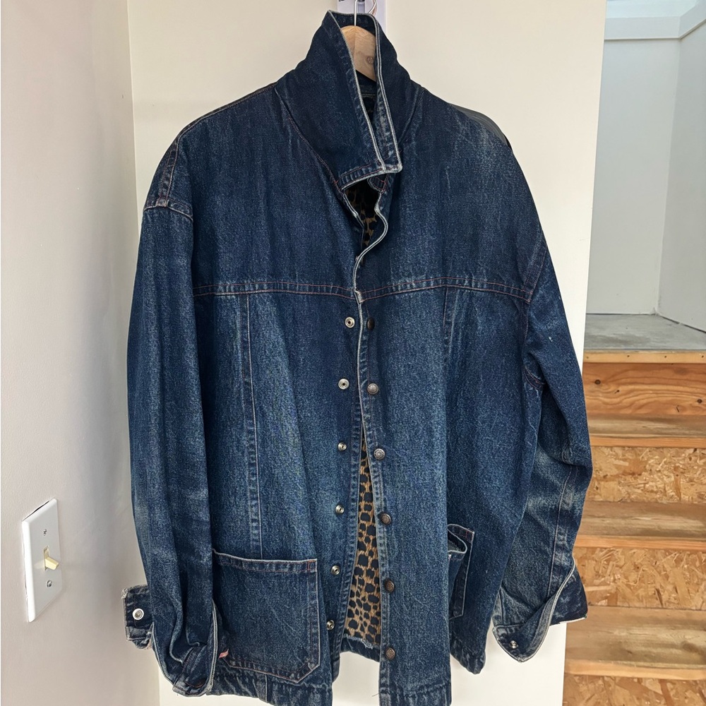 Dark Blue Denim Jacket - Men's Casual Coat